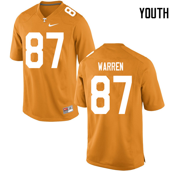 Youth #87 Jacob Warren Tennessee Volunteers College Football Jerseys Sale-Orange - Click Image to Close